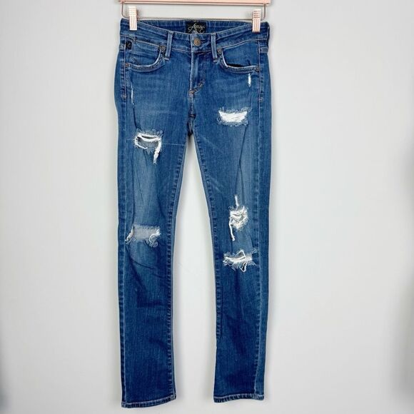 AGOLDE | Distressed Low to Mid Rise Skinny Jeans Women’s Size 26 (2) - Picture 2 of 10